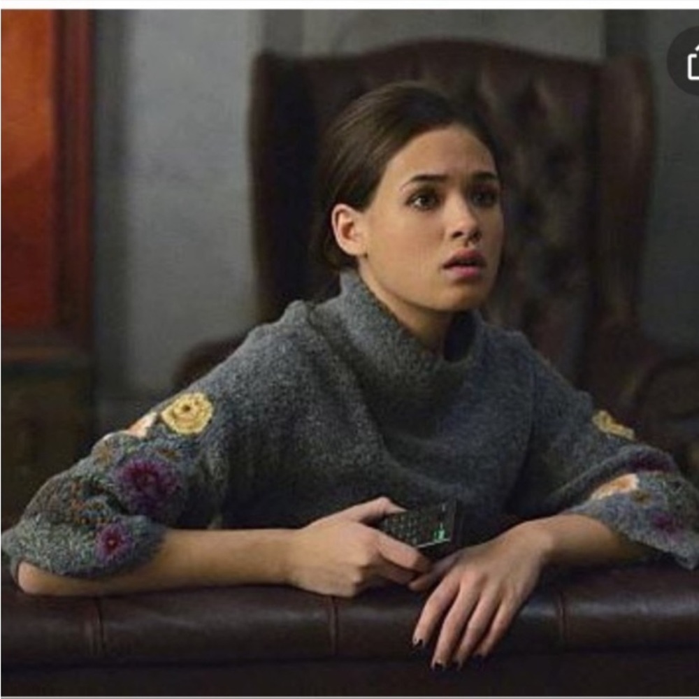 Anthro Sleeping on Snow Wool Mohair  Alpaca Blend Floral Embroidered Sweater - Picture 2 of 16